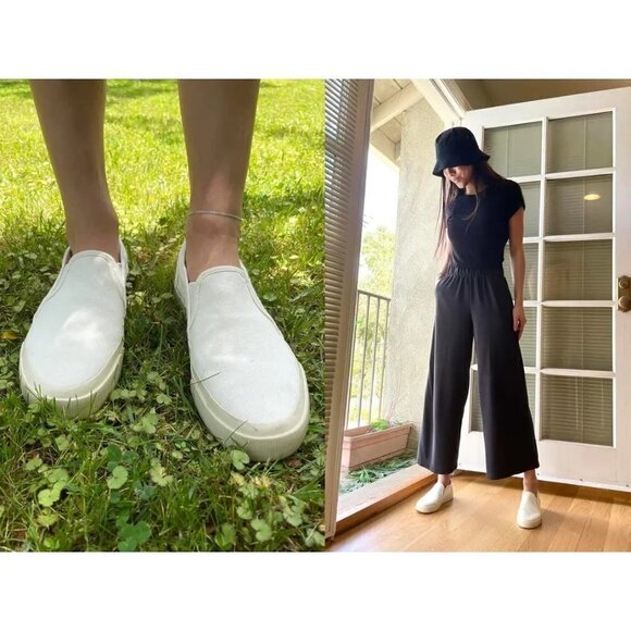 Everlane The Forever Slip On Sneakers White M 12.5 14 New Womens Athletic Shoe main image 3